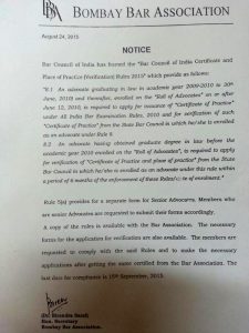Bar Council of India Certificate of Practice